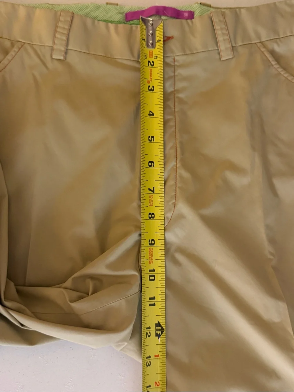 Aristo Eighteen Men’s Golf Pants Size 36 Khaki Performance Flat Front Casual